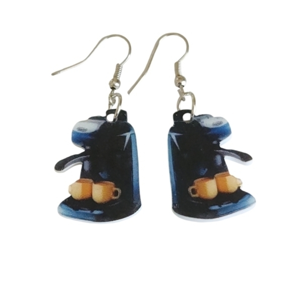Novelty‎ Coffee Machine Dangle Earrings